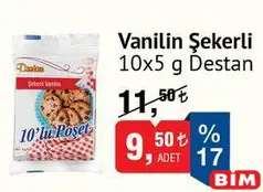 DESTAN VANİLİN ŞEKERLİ 10X5 G fiyat ve kampanya bilgisi